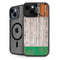 Ireland Flag Dark Wood iPhone 15 Plus Kickstand Case